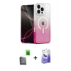 MARSİLYAN™- iPhone 16 Pro Max Kılıf Eksen Minimal Özel Seri - Siyah Bilvis 5in1 5D Magic Hayalet Cam Ekran Koruyucu + Raze Metal Kamera Lens - SH