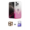 MARSİLYAN™- iPhone 16 Pro Max Kılıf Eksen Minimal Özel Seri - Siyah Bilvis 5in1 5D Magic Hayalet Cam Ekran Koruyucu + Pers Alüminyum Kamera Lens - CLTM
