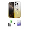 MARSİLYAN™- iPhone 16 Pro Max Kılıf Eksen Minimal Özel Seri - Siyah Bilvis 5in1 5D Magic Hayalet Cam Ekran Koruyucu + Raze Metal Kamera Lens - SH