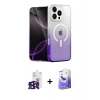 MARSİLYAN™- iPhone 16 Pro Max Kılıf Eksen Minimal Özel Seri - Siyah Bilvis 5in1 5D Magic Hayalet Cam Ekran Koruyucu + Siyah Bilvis Titan Kamera Lens