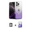 MARSİLYAN™- iPhone 16 Pro Max Kılıf Eksen Minimal Özel Seri - Siyah Bilvis 5in1 5D Magic Hayalet Cam Ekran Koruyucu + Gold PVD Metal Kamera Lens