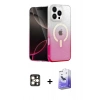 MARSİLYAN™- iPhone 16 Pro Max Kılıf Eksen Minimal Özel Seri - Siyah Bilvis 5in1 5D Magic Hayalet Cam Ekran Koruyucu + Gold PVD Metal Kamera Lens