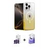 MARSİLYAN™- iPhone 16 Pro Max Kılıf Eksen Minimal Özel Seri - Siyah Bilvis 5in1 5D Magic Hayalet Cam Ekran Koruyucu + Siyah Bilvis Titan Kamera Lens