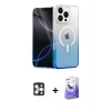 MARSİLYAN™- iPhone 16 Pro Max Kılıf Eksen Minimal Özel Seri - Siyah Bilvis 5in1 5D Magic Hayalet Cam Ekran Koruyucu + Gold PVD Metal Kamera Lens