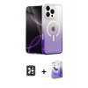 MARSİLYAN™- iPhone 16 Pro Max Kılıf Eksen Minimal Özel Seri - Siyah Bilvis 5in1 5D Magic Hayalet Cam Ekran Koruyucu + PVD Metal Kamera Lens - SH
