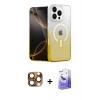 MARSİLYAN™- iPhone 16 Pro Max Kılıf Eksen Minimal Özel Seri - Siyah Bilvis 5in1 5D Magic Hayalet Cam Ekran Koruyucu + Pers Alüminyum Kamera Lens - CLTM