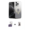 MARSİLYAN™- iPhone 16 Pro Max Kılıf Eksen Minimal Özel Seri - Siyah Bilvis Hayalet Cam Ekran Koruyucu + Bilvis Titan Kamera Lens - GS