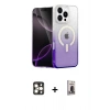 MARSİLYAN™- iPhone 16 Pro Max Kılıf Eksen Minimal Özel Seri - Siyah Bilvis Hayalet Cam Ekran Koruyucu + PVD Metal Kamera Lens - GD
