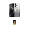 MARSİLYAN™- iPhone 16 Pro Max Kılıf Eksen Minimal Özel Seri - Siyah Buffer Cam Ekran Koruyucu