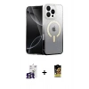 MARSİLYAN™- iPhone 16 Pro Max Kılıf Eksen Minimal Özel Seri - Siyah Buffer Cam Ekran Koruyucu + Bilvis Titan Kamera Lens - TMGI