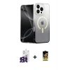 MARSİLYAN™- iPhone 16 Pro Max Kılıf Eksen Minimal Özel Seri - Siyah Buffer Cam Ekran Koruyucu + Bilvis Titan Kamera Lens - SH