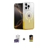 MARSİLYAN™- iPhone 16 Pro Max Kılıf Eksen Minimal Özel Seri - Siyah Buffer Cam Ekran Koruyucu + Bilvis Titan Kamera Lens - TMGI