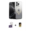 MARSİLYAN™- iPhone 16 Pro Max Kılıf Eksen Minimal Özel Seri - Siyah Buffer Cam Ekran Koruyucu + Bilvis Titan Kamera Lens - GS