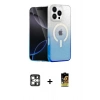 MARSİLYAN™- iPhone 16 Pro Max Kılıf Eksen Minimal Özel Seri - Siyah Buffer Cam Ekran Koruyucu + Gümüş PVD Metal Kamera Lens