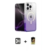 MARSİLYAN™- iPhone 16 Pro Max Kılıf Eksen Minimal Özel Seri - Siyah Buffer Cam Ekran Koruyucu + Gümüş PVD Metal Kamera Lens