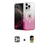MARSİLYAN™- iPhone 16 Pro Max Kılıf Eksen Minimal Özel Seri - Siyah Buffer Cam Ekran Koruyucu + Gümüş PVD Metal Kamera Lens