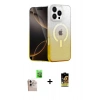 MARSİLYAN™- iPhone 16 Pro Max Kılıf Eksen Minimal Özel Seri - Siyah Buffer Cam Ekran Koruyucu + Raze Metal Kamera Lens - NLGY