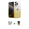 MARSİLYAN™- iPhone 16 Pro Max Kılıf Eksen Minimal Özel Seri - Siyah Buffer Cam Ekran Koruyucu + Pers Alüminyum Kamera Lens - GS