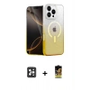 MARSİLYAN™- iPhone 16 Pro Max Kılıf Eksen Minimal Özel Seri - Siyah Buffer Cam Ekran Koruyucu + PVD Metal Kamera Lens - SH