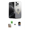 MARSİLYAN™- iPhone 16 Pro Max Kılıf Eksen Minimal Özel Seri - Siyah Buffer Hayalet Cam Ekran Koruyucu + Raze Metal Kamera Lens - CLTM