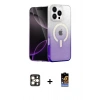 MARSİLYAN™- iPhone 16 Pro Max Kılıf Eksen Minimal Özel Seri - Siyah Buffer Hayalet Cam Ekran Koruyucu + Gold PVD Metal Kamera Lens