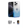 MARSİLYAN™- iPhone 16 Pro Max Kılıf Eksen Minimal Özel Seri - Siyah Buffer Hayalet Cam Ekran Koruyucu + Pers Alüminyum Kamera Lens - GI