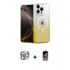 MARSİLYAN™- iPhone 16 Pro Max Kılıf Eksen Minimal Özel Seri - Siyah Buffer Hayalet Cam Ekran Koruyucu + Pers Alüminyum Kamera Lens - GI