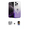 MARSİLYAN™- iPhone 16 Pro Max Kılıf Eksen Minimal Özel Seri - Siyah Buffer Hayalet Cam Ekran Koruyucu + Pers Alüminyum Kamera Lens - GI