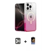 MARSİLYAN™- iPhone 16 Pro Max Kılıf Eksen Minimal Özel Seri - Siyah Buffer Hayalet Cam Ekran Koruyucu + Gümüş PVD Metal Kamera Lens