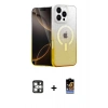 MARSİLYAN™- iPhone 16 Pro Max Kılıf Eksen Minimal Özel Seri - Siyah Buffer Hayalet Cam Ekran Koruyucu + Gümüş PVD Metal Kamera Lens