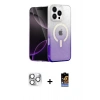 MARSİLYAN™- iPhone 16 Pro Max Kılıf Eksen Minimal Özel Seri - Siyah Buffer Hayalet Cam Ekran Koruyucu + Pers Alüminyum Kamera Lens - GS