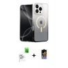MARSİLYAN™- iPhone 16 Pro Max Kılıf Eksen Minimal Özel Seri - Siyah Buffer Hayalet Cam Ekran Koruyucu + Raze Metal Kamera Lens - BZ