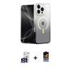 MARSİLYAN™- iPhone 16 Pro Max Kılıf Eksen Minimal Özel Seri - Siyah Buffer Hayalet Cam Ekran Koruyucu + Bilvis Titan Kamera Lens - TMGI