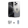 MARSİLYAN™- iPhone 16 Pro Max Kılıf Eksen Minimal Özel Seri - Siyah Joko Magic 5D Cam + Pers Alüminyum Kamera Lens - GS