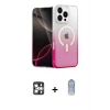 MARSİLYAN™- iPhone 16 Pro Max Kılıf Eksen Minimal Özel Seri - Siyah Joko Magic 5D Cam + Gümüş PVD Metal Kamera Lens