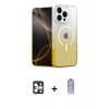 MARSİLYAN™- iPhone 16 Pro Max Kılıf Eksen Minimal Özel Seri - Siyah Joko Magic 5D Cam + Gümüş PVD Metal Kamera Lens