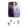 MARSİLYAN™- iPhone 16 Pro Max Kılıf Eksen Minimal Özel Seri - Siyah Joko Magic 5D Cam + Natural Grey Raze Metal Kamera Lens