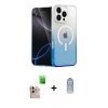 MARSİLYAN™- iPhone 16 Pro Max Kılıf Eksen Minimal Özel Seri - Siyah Joko Magic 5D Cam + Natural Grey Raze Metal Kamera Lens