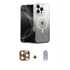 MARSİLYAN™- iPhone 16 Pro Max Kılıf Eksen Minimal Özel Seri - Siyah Joko Magic 5D Cam + Pers Alüminyum Kamera Lens - CLTM