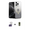 MARSİLYAN™- iPhone 16 Pro Max Kılıf Eksen Minimal Özel Seri - Siyah Joko Magic 5D Hayalet Cam + Bilvis Titan Kamera Lens - TMGI