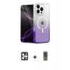 MARSİLYAN™- iPhone 16 Pro Max Kılıf Eksen Minimal Özel Seri - Siyah Joko Magic 5D Hayalet Cam + PVD Metal Kamera Lens - GD