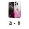 MARSİLYAN™- iPhone 16 Pro Max Kılıf Eksen Minimal Özel Seri - Siyah Joko Magic 5D Hayalet Cam + PVD Metal Kamera Lens - GD