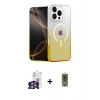 MARSİLYAN™- iPhone 16 Pro Max Kılıf Eksen Minimal Özel Seri - Siyah Joko Magic 5D Hayalet Cam + Bilvis Titan Kamera Lens - GS