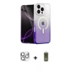 MARSİLYAN™- iPhone 16 Pro Max Kılıf Eksen Minimal Özel Seri - Siyah Joko Magic 5D Hayalet Cam + Gümüş Pers Alüminyum Kamera Lens