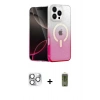 MARSİLYAN™- iPhone 16 Pro Max Kılıf Eksen Minimal Özel Seri - Siyah Joko Magic 5D Hayalet Cam + Gümüş Pers Alüminyum Kamera Lens