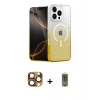 MARSİLYAN™- iPhone 16 Pro Max Kılıf Eksen Minimal Özel Seri - Siyah Joko Magic 5D Hayalet Cam + Pers Alüminyum Kamera Lens - CLTM