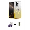 MARSİLYAN™- iPhone 16 Pro Max Kılıf Eksen Minimal Özel Seri - Siyah Joko Magic 5D Hayalet Cam + Bilvis Titan Kamera Lens - SH
