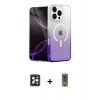 MARSİLYAN™- iPhone 16 Pro Max Kılıf Eksen Minimal Özel Seri - Siyah Joko Magic 5D Hayalet Cam + PVD Metal Kamera Lens - SH