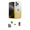 MARSİLYAN™- iPhone 16 Pro Max Kılıf Eksen Minimal Özel Seri - Siyah Joko Magic 5D Hayalet Cam + Siyah Raze Metal Kamera Lens