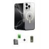 MARSİLYAN™- iPhone 16 Pro Max Kılıf Eksen Minimal Özel Seri - Siyah Joko Magic 5D Hayalet Cam + Siyah Raze Metal Kamera Lens